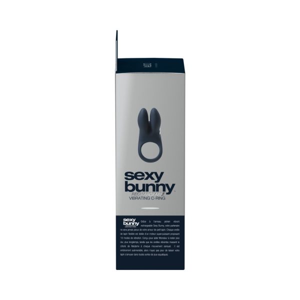 VeDO Sexy Bunny Rechargeable Vibrating C-Ring Black Pearl - Image 6