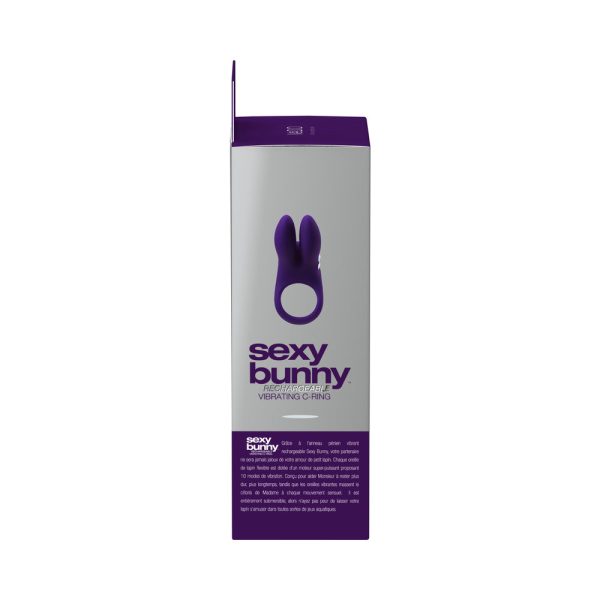 VeDO Sexy Bunny Rechargeable Vibrating C-Ring Deep Purple - Image 6