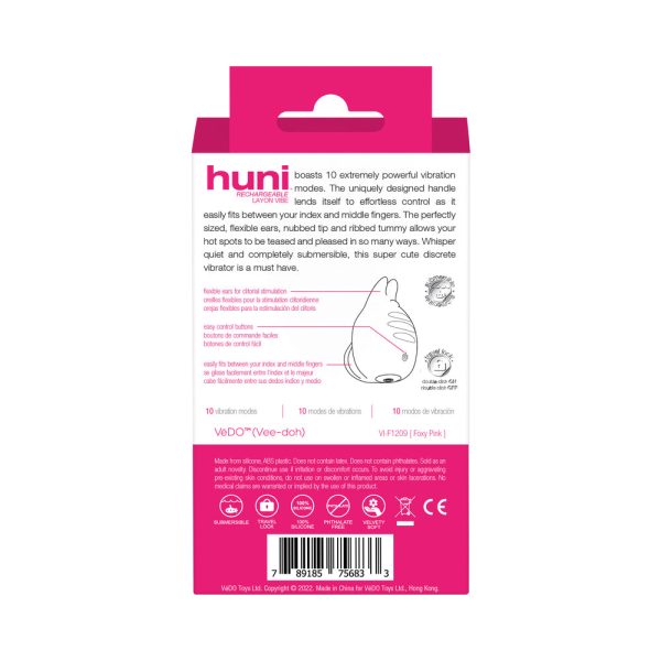 VeDO Huni Rechargeable Finger Vibe Tease Me Foxy Pink - Image 8