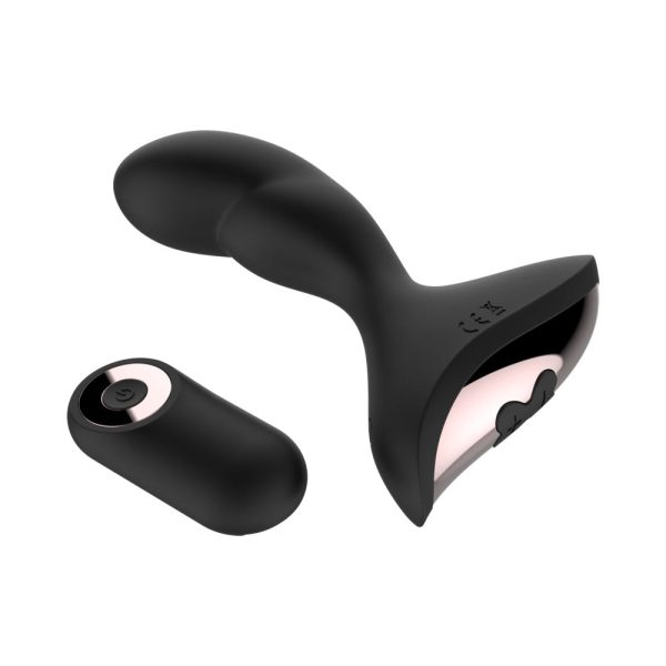 Gender Fluid Rumble Rechargeable Remote-Controlled Silicone Anal Vibrator Black - Image 8