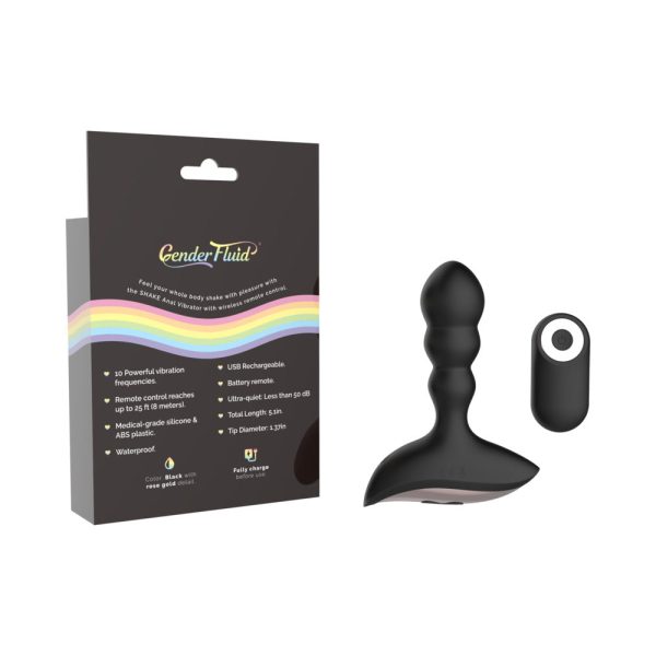 Gender Fluid Shake Rechargeable Remote-Controlled Silicone Anal Vibrator Black - Image 10