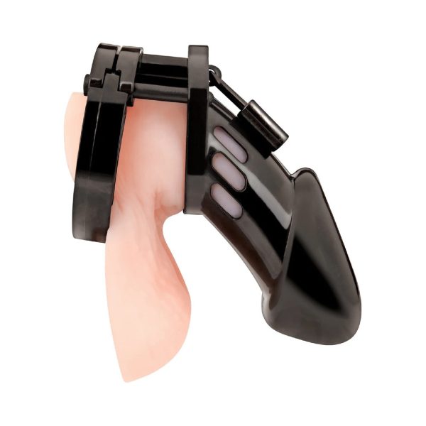 Blue Line Acrylic Chastity Cage Black - Image 4