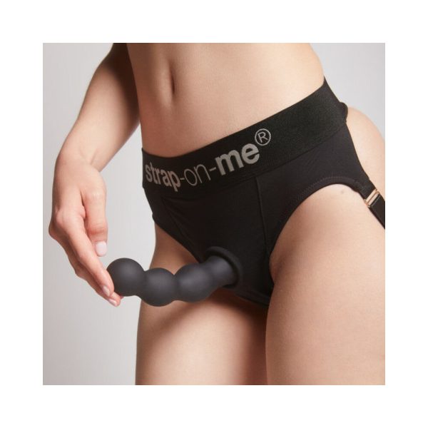 Strap-On-Me Hybrid Collection Silicone Dildo Plug Balls Black X-Large - Image 5