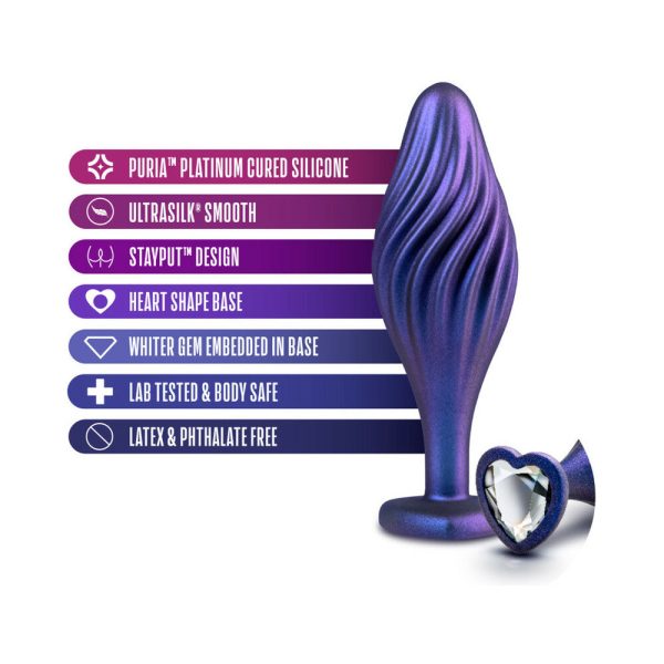 Anal Adventures Matrix Silicone Swirling Bling Plug Sapphire - Image 5