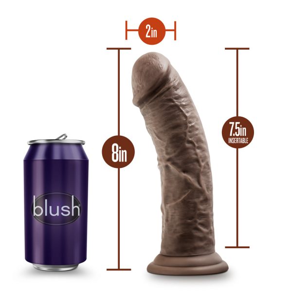 Dr. Skin Plus Thick 8 in. Triple Density Posable Dildo Brown - Image 6