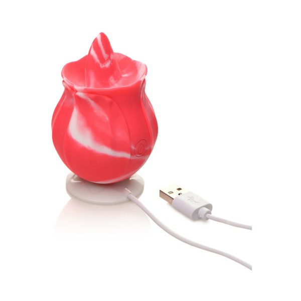 Curve Toys Gossip Cum Into Bloom Rechargeable Silicone Licking Rose Pink Twirl - Image 6