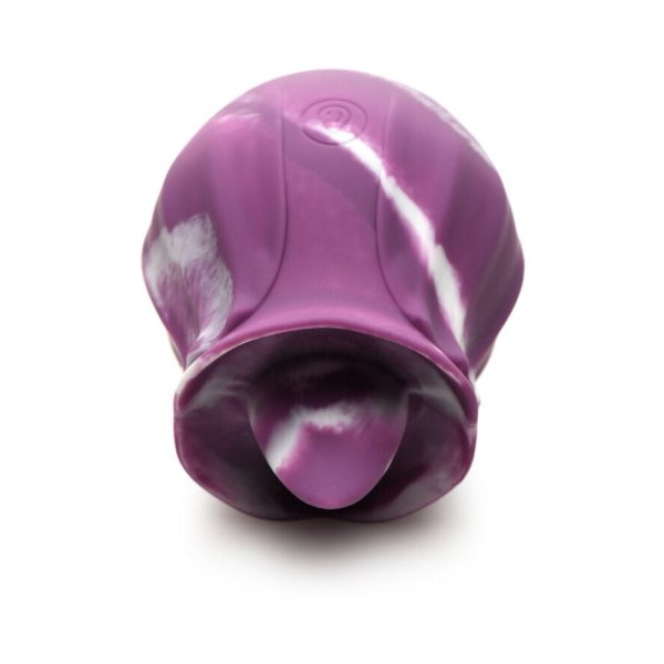 Curve Toys Gossip Cum Into Bloom Rechargeable Silicone Licking Rose Purple Twirl - Image 4