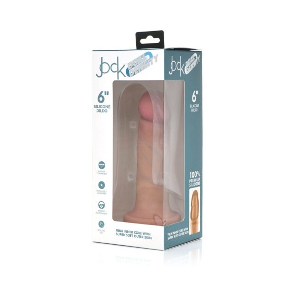 Curve Toys Jock Dual Density 6 in. Silicone Dildo with Suction Cup Light - Image 2