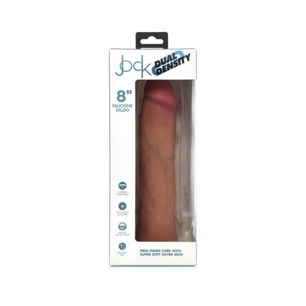Curve Toys Jock Dual Density 8 in. Silicone Dildo with Suction Cup Light - Image 3