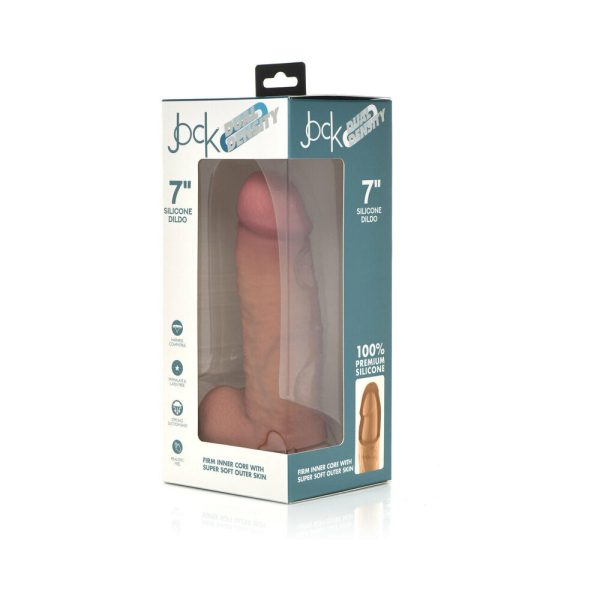 Curve Toys Jock Dual Density 7 in. Silicone Dildo with Balls & Suction Cup Light - Image 2