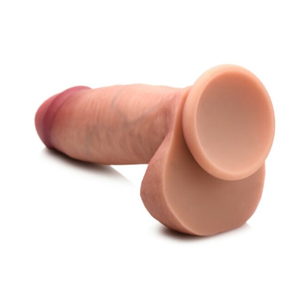 Curve Toys Jock Dual Density 7 in. Silicone Dildo with Balls & Suction Cup Light - Image 7