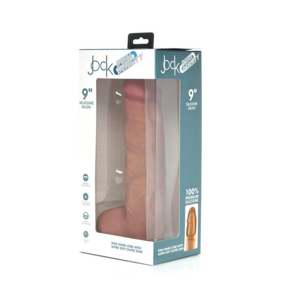 Curve Toys Jock Dual Density 9 in. Silicone Dildo with Balls & Suction Cup Light - Image 2