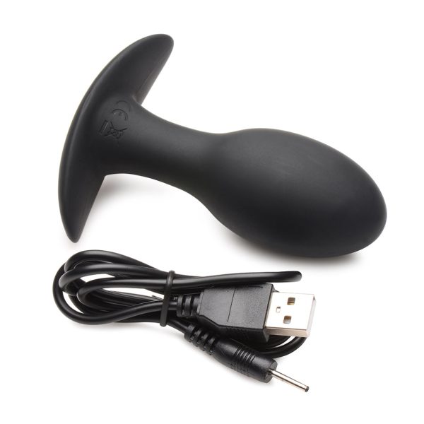Curve Toys Rooster Rumbler Vibrating Silicone Anal Plug Medium Black - Image 6