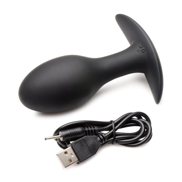 Curve Toys Rooster Rumbler Vibrating Silicone Anal Plug Large Black - Image 6