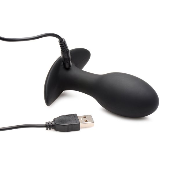 Curve Toys Rooster Rumbler Vibrating Silicone Anal Plug Large Black - Image 7