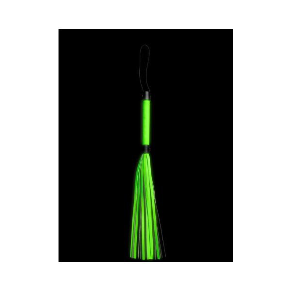 Ouch! Glow in the Dark Bonded Leather Flogger Neon Green - Image 2
