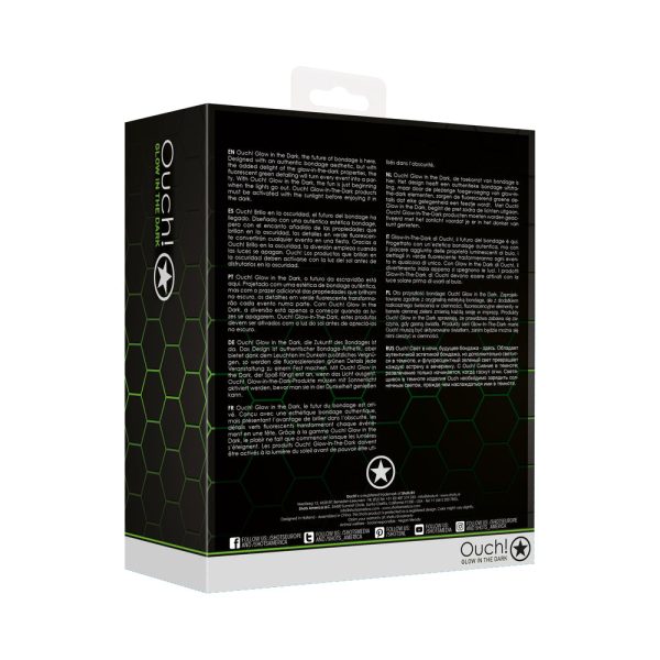 Ouch! Glow in the Dark Thigh Strap-On Harness With 5 in. Silicone Dildo Neon Green - Image 3