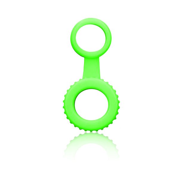 Ouch! Glow in the Dark Cockring & Ball Strap Neon Green - Image 2