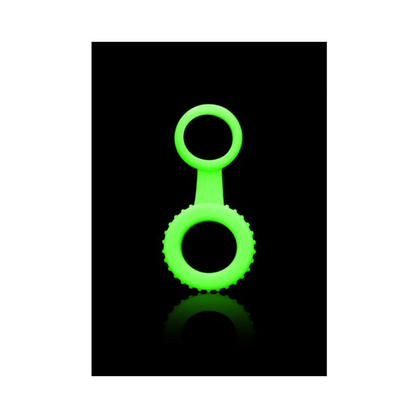 Ouch! Glow in the Dark Cockring & Ball Strap Neon Green - Image 3