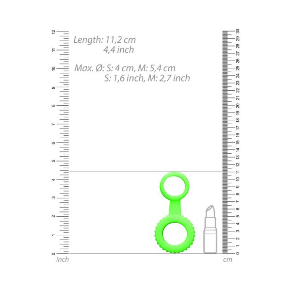 Ouch! Glow in the Dark Cockring & Ball Strap Neon Green - Image 4