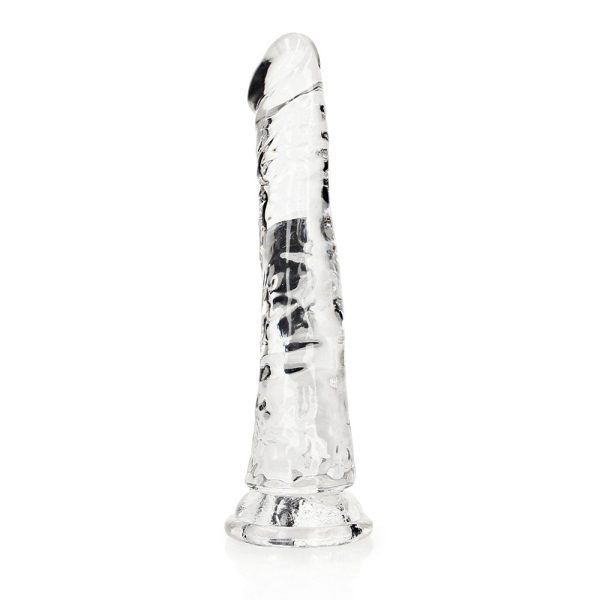 RealRock Crystal Clear Slim 6 in. Dildo Clear - Image 4