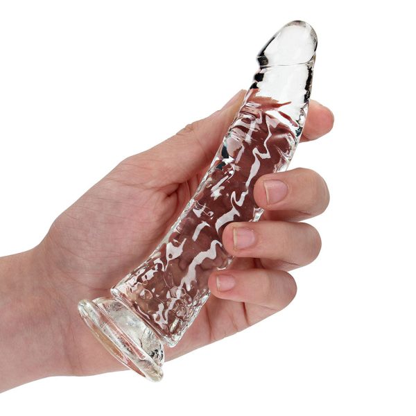 RealRock Crystal Clear Slim 6 in. Dildo Clear - Image 6