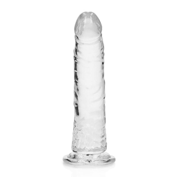 RealRock Crystal Clear Slim 7 in. Dildo Clear - Image 3