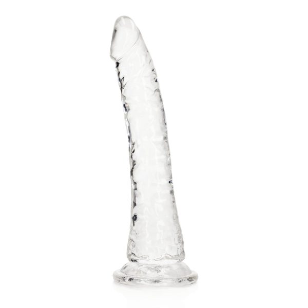 RealRock Crystal Clear Slim 7 in. Dildo Clear - Image 4