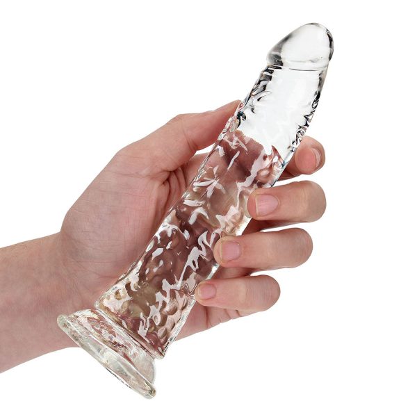 RealRock Crystal Clear Slim 7 in. Dildo Clear - Image 6