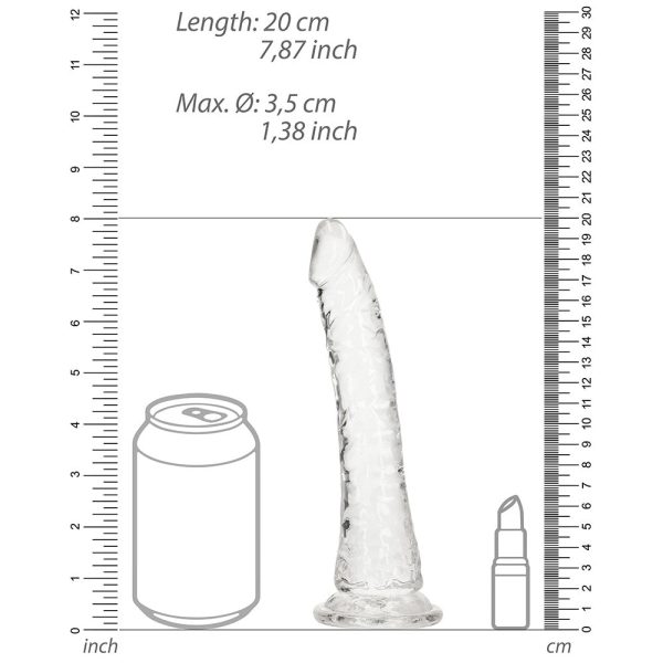 RealRock Crystal Clear Slim 7 in. Dildo Clear - Image 7