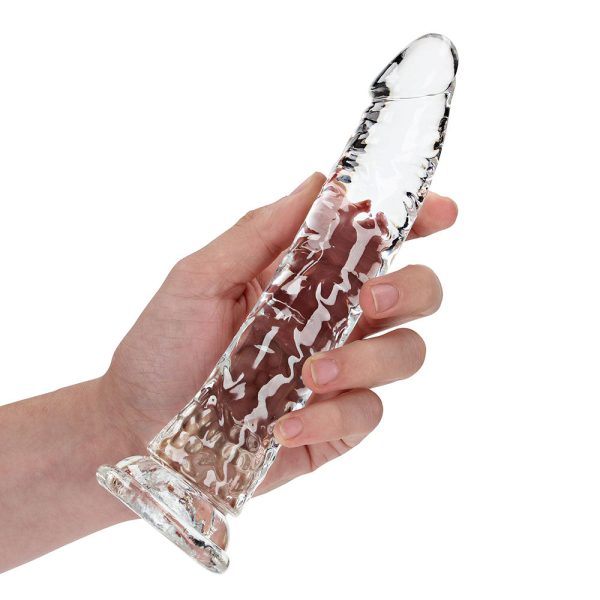 RealRock Crystal Clear Slim 8 in. Dildo Clear - Image 6