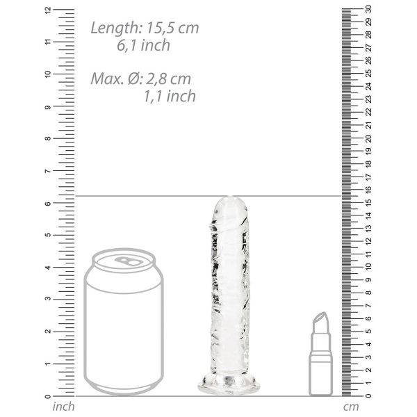 RealRock Crystal Clear Straight 6 in. Dildo Without Balls Clear - Image 7
