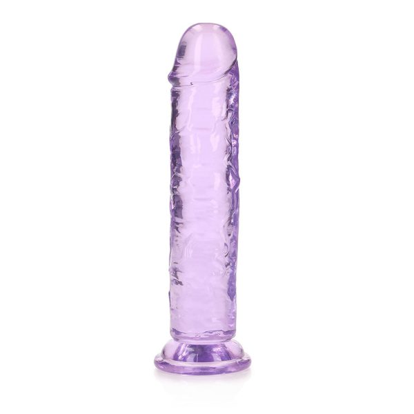 RealRock Crystal Clear Straight 7 in. Dildo Without Balls Purple - Image 3