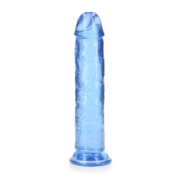 RealRock Crystal Clear Straight 8 in. Dildo Without Balls Blue - Image 2