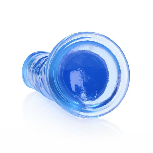 RealRock Crystal Clear Straight 10 in. Dildo Without Balls Blue - Image 5