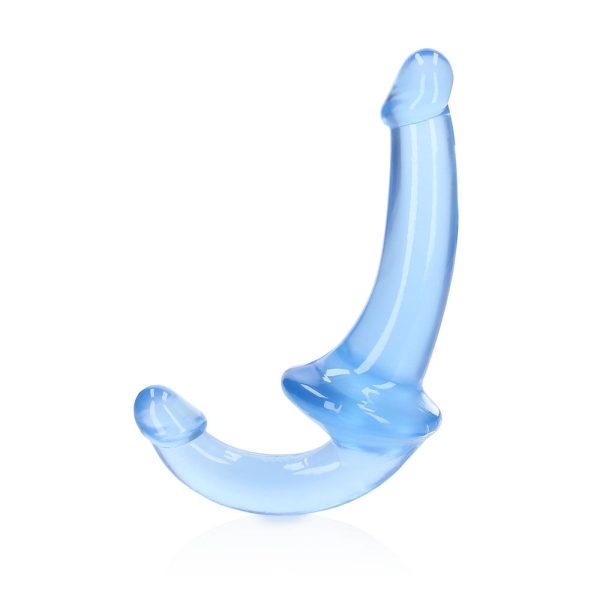 RealRock Crystal Clear 6 in. Strapless Strap-On Dildo Blue - Image 2