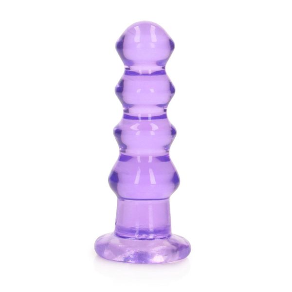 RealRock Crystal Clear Curvy 5.5 in. Dildo/Plug Purple - Image 2