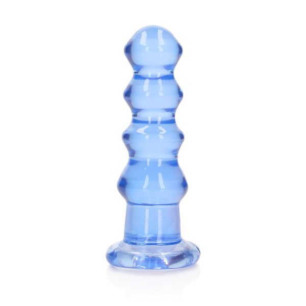 RealRock Crystal Clear Curvy 5.5 in. Dildo/Plug Blue - Image 2
