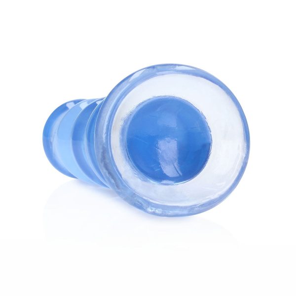 RealRock Crystal Clear Curvy 5.5 in. Dildo/Plug Blue - Image 3