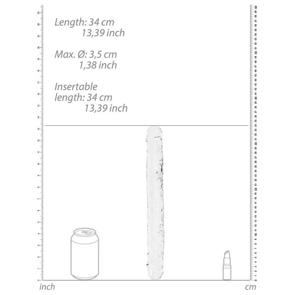 RealRock Crystal Clear Double Dong 13 in. Dual-Ended Dildo Clear - Image 5