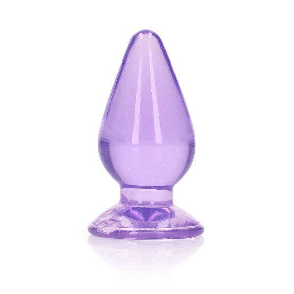 RealRock Crystal Clear 3.5 in. Anal Plug Purple - Image 2