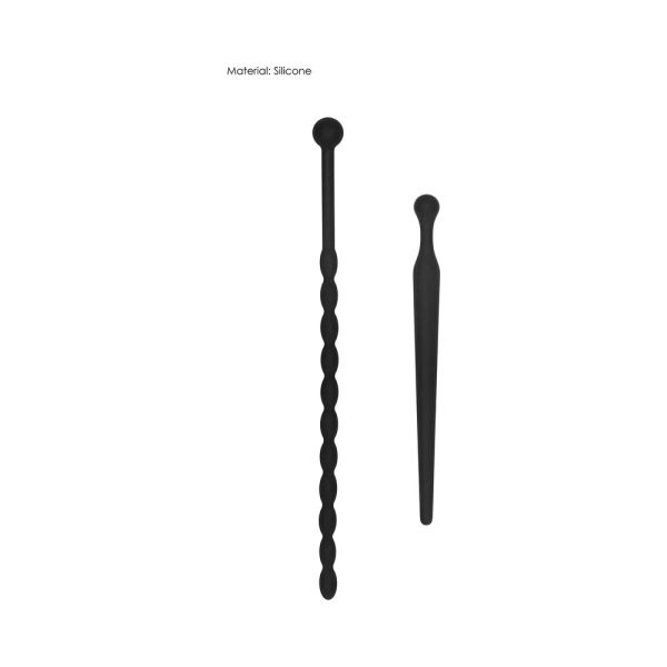 Ouch! Urethral Sounding Beginners Silicone Plug Set Black 8 mm / 10 mm - Image 4