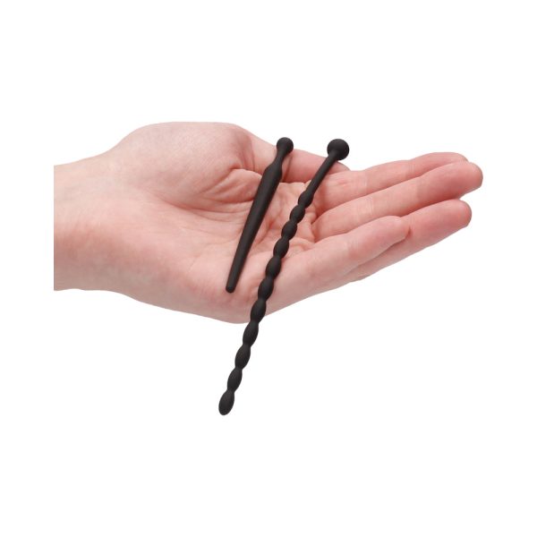 Ouch! Urethral Sounding Beginners Silicone Plug Set Black 8 mm / 10 mm - Image 5