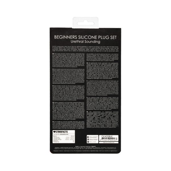 Ouch! Urethral Sounding Beginners Silicone Plug Set Black 8 mm / 10 mm - Image 8