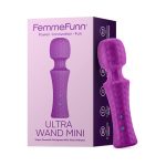 FemmeFunn Ultra Wand Mini Rechargeable Flexible Textured Silicone Vibrator Purple