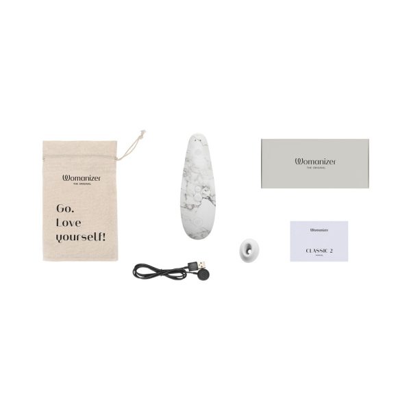 Womanizer x Marilyn Monroe Classic 2 Special Edition Pleasure Air Clitoral Stimulator White Marble - Image 10