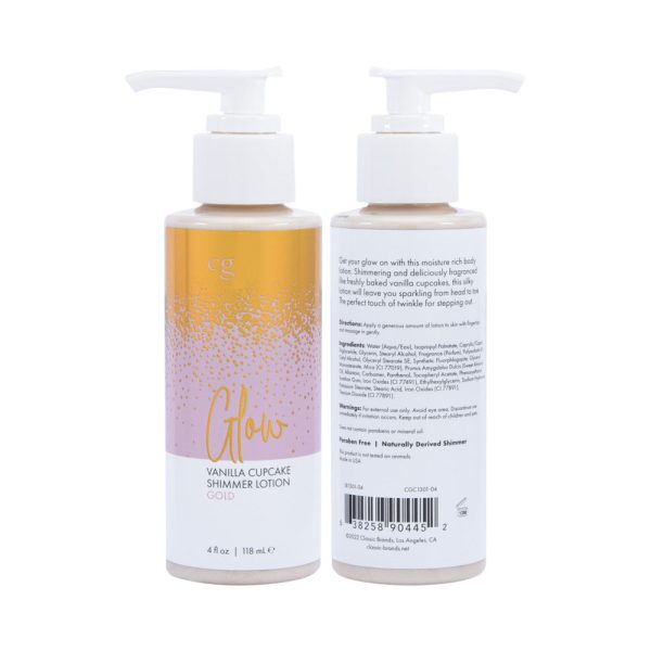 CG Glow Vanilla Cupcake Shimmer Lotion Gold 4 oz. - Image 3