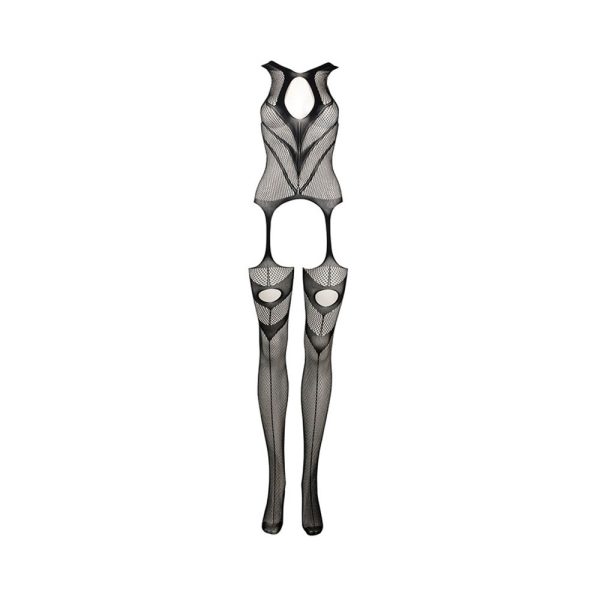 Le Desir Suspender Bodystocking Black O/S - Image 5