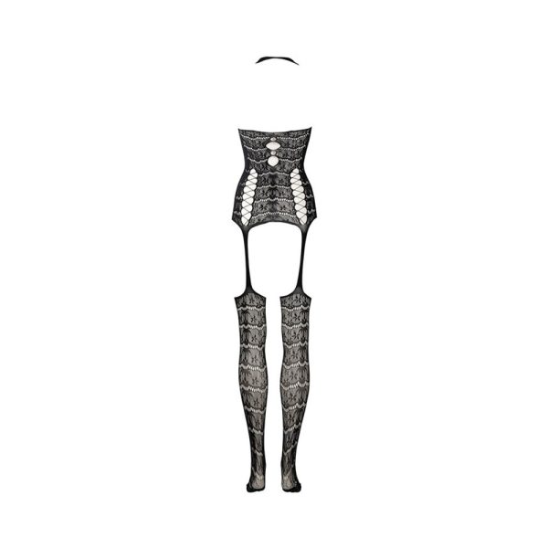 Le Desir Lace Suspender Bodystocking Black O/S - Image 6