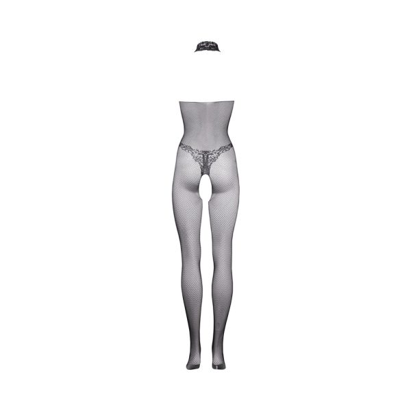 Le Desir Fishnet & Lace High-Neck Bodystocking Black O/S - Image 5